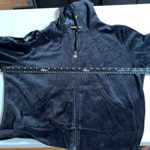 Apple Bottoms size 2X black velour zip hoodie with sequins fits 14-16